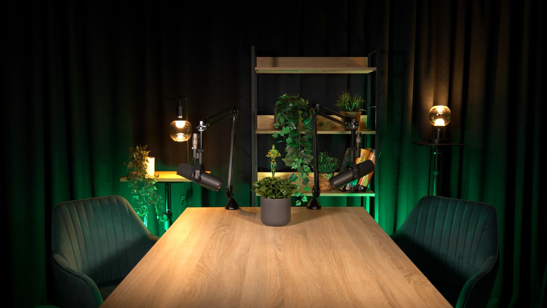 Studio A — oświetlenie zielone