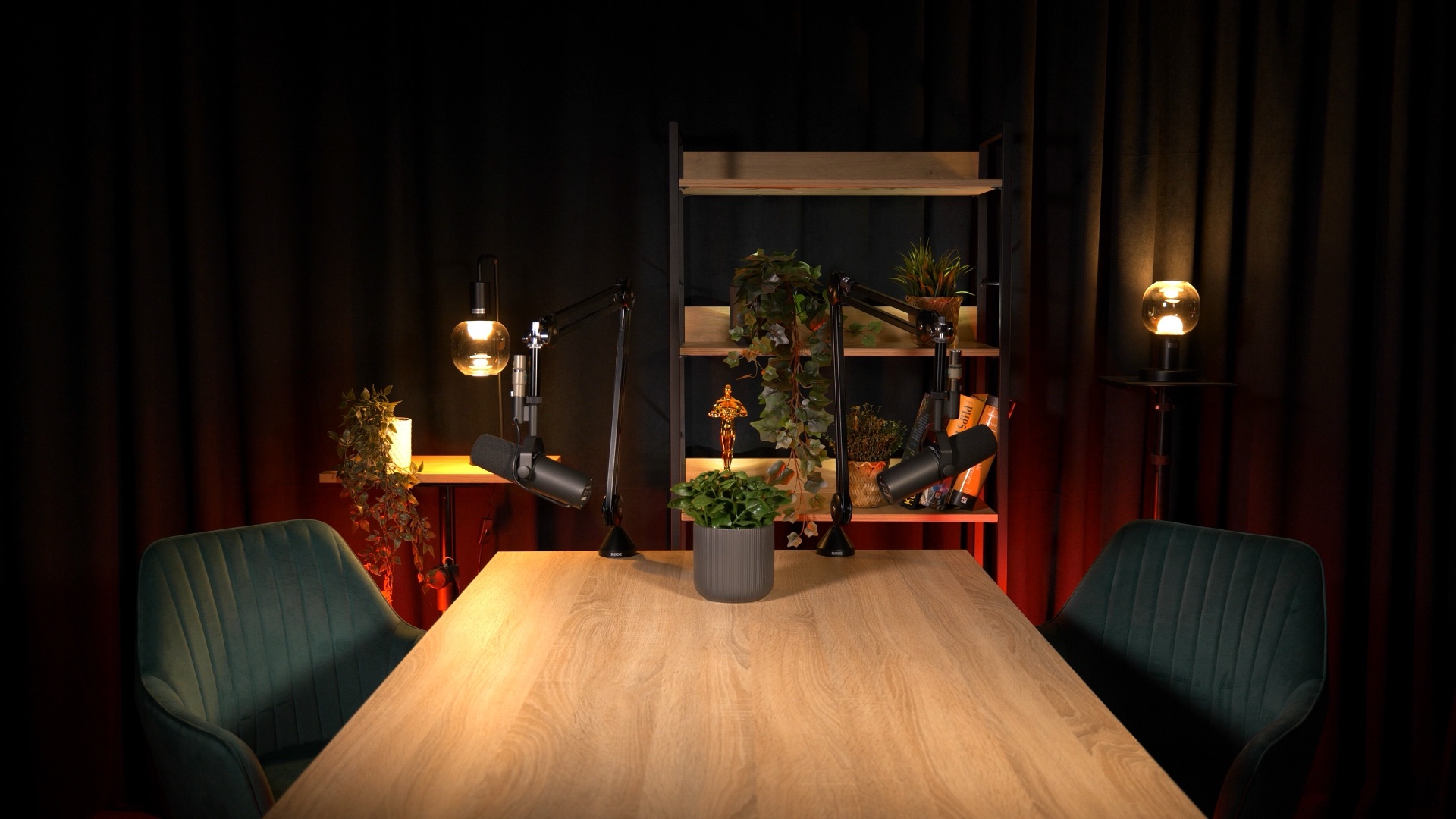 Studio A — oświetlenie czerwone